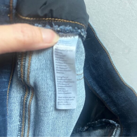 Spanx distress pull on skinny denim jeans Sz M - Picture 6 of 12